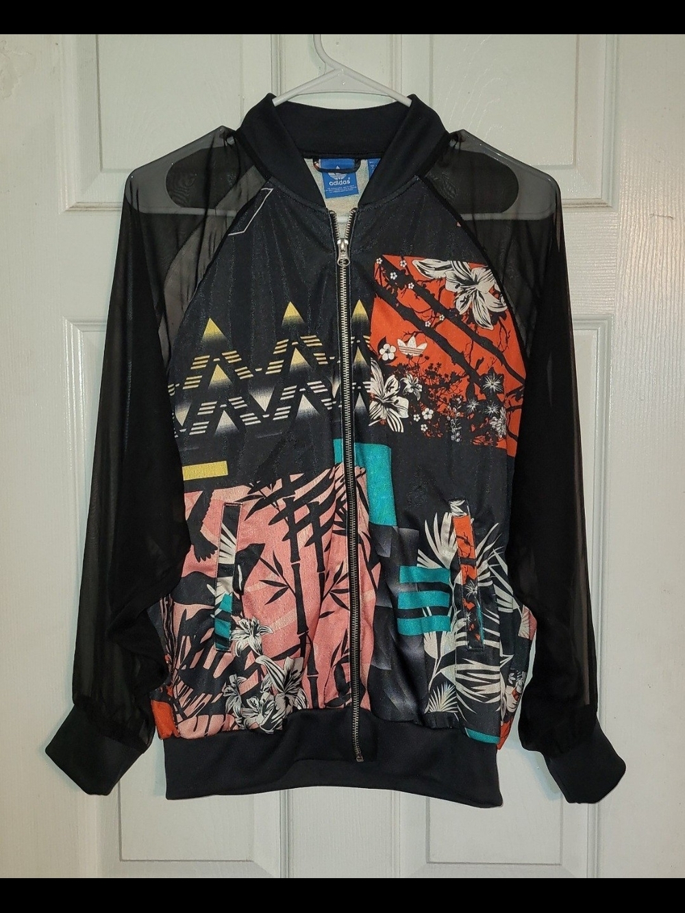 adidas originals Women's Black Floral Graphic Track Jacket